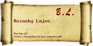 Bozsoky Lajos névjegykártya